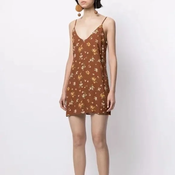 Reformation Ventura floral-print slip dress in Brown - size S - Picture 5 of 12